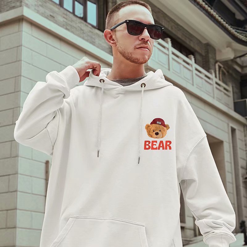 Áo khoác hoodie dáng rộng in hình phong cách thu đông cho nam size lớn M-8Xl