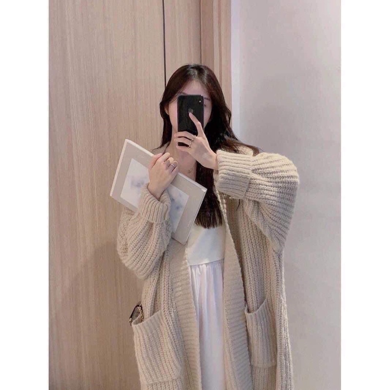 Áo khoác len Cardigan dáng dài ulzzang QCCC