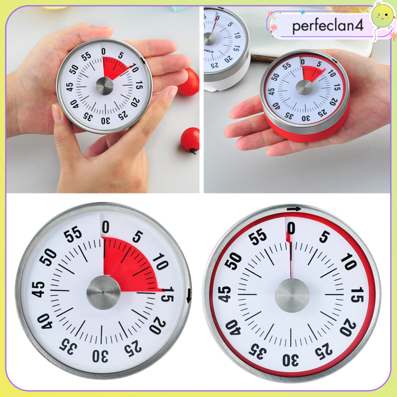 🍁perfeclane3 Inch Kitchen Mechanical Timer Cooking Clock with Magnet Base Alarm Cooking