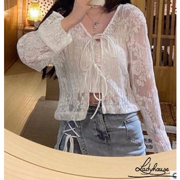 Áo Khoác Cardigan Cổ Chữ V Tay Dài In Họa Tiết Hoa Xinh Xắn Thời Trang Mùa Hè Cho Nữ