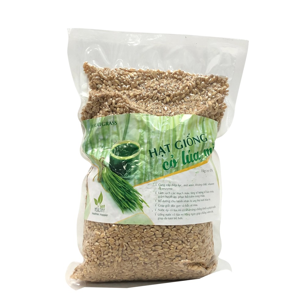 Hạt giống cỏ lúa mì Viethealthy; Hạt giống NON - GMO, Hạt giống nhập khẩu Úc- Bịch 1kg