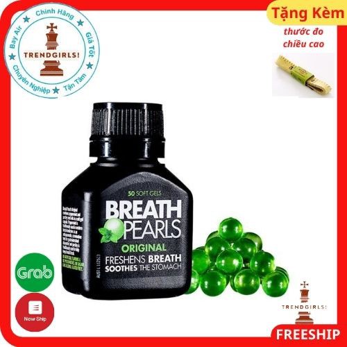 Viên uống thơm miệng thảo dược Breath Pearls, Úc (50v) giảm mùi miệng cho người lớn, phụ nữ và bé trên 6 tuổi