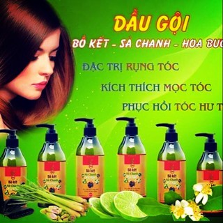 Dầu gội bồ kết - sả chanh - hoa bưởi trị rụng tóc