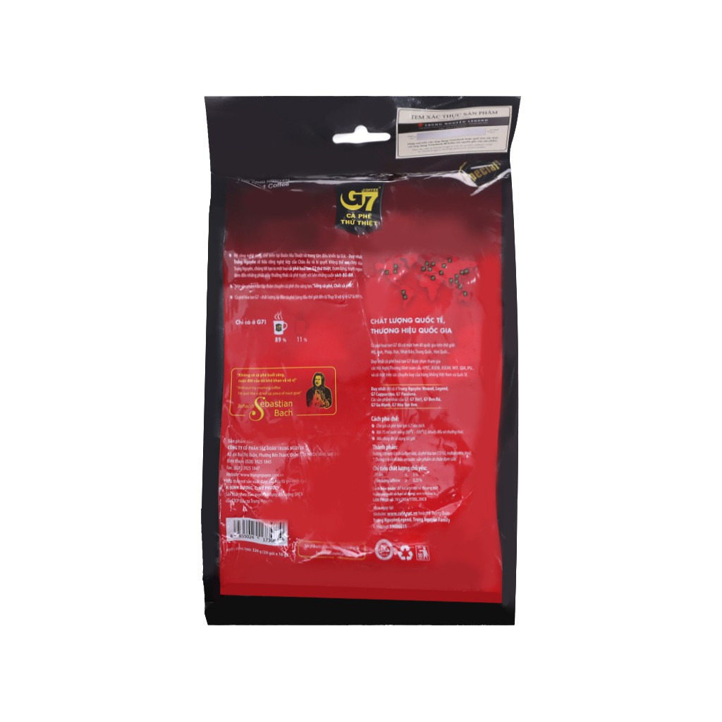 Cafe sữa hòa tan G7 Trung Nguyên bịch 20 gói