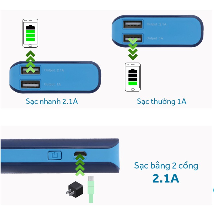 ️🔥TẶNG DÂY SẠC🔥 Pin sạc dự phòng 15000mAh Xmobile LA Y615N Xanh / CHÍNH HÃNG 100%💦