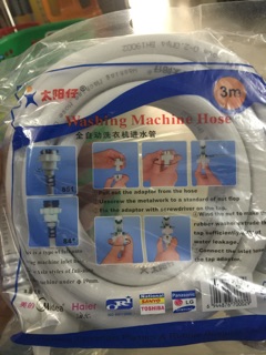 Ống cấp nước máy giặt cửa đúng dài 3m.