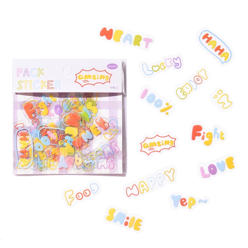 Set 40 tấm hình dán trang trí nhật ký dễ thương
