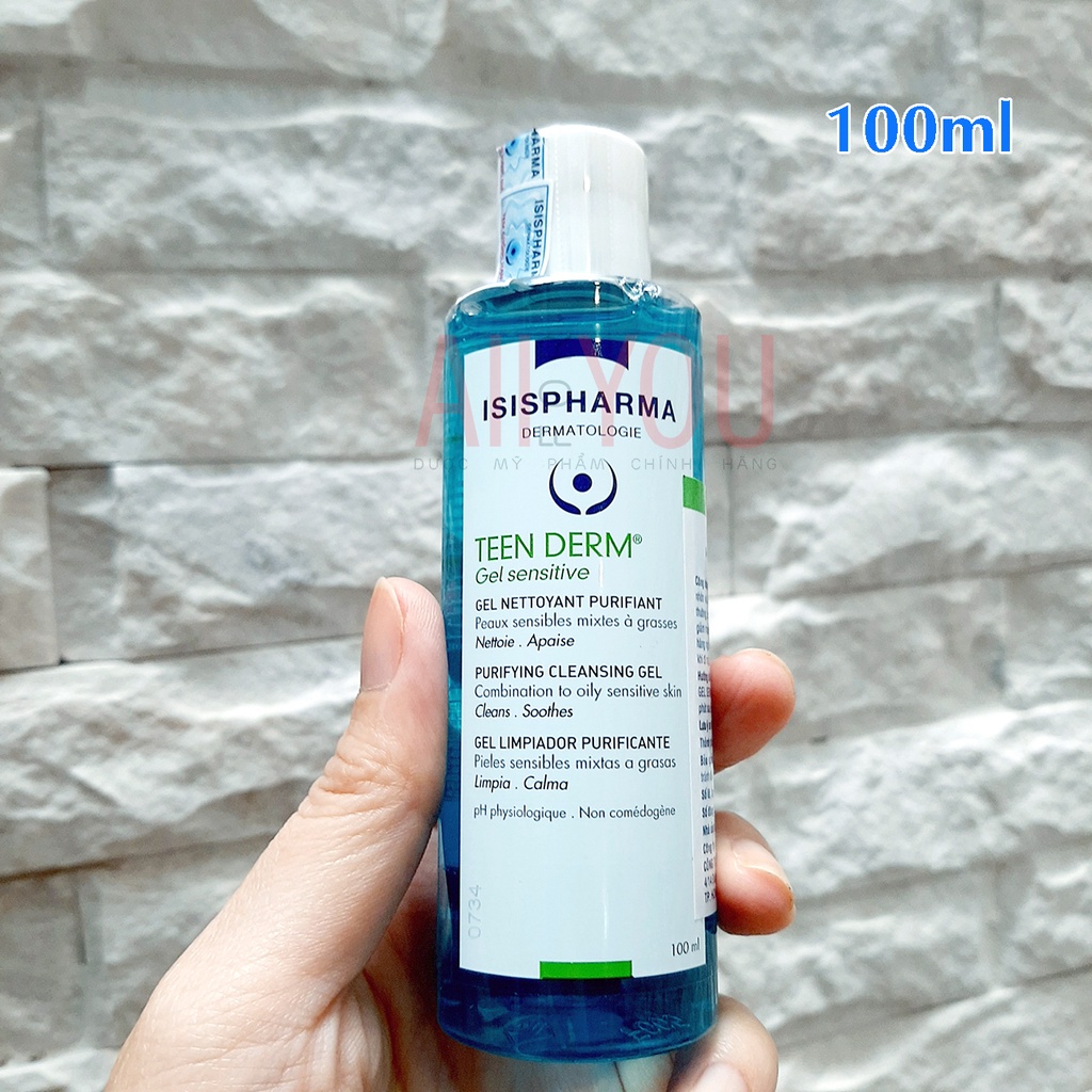 ISIS Pharma Teen Derm Gel Sensitive 100mL & 250mL - Gel Rửa Mặt Giảm Nhờn Mụn Cho Da Nhạy Cảm