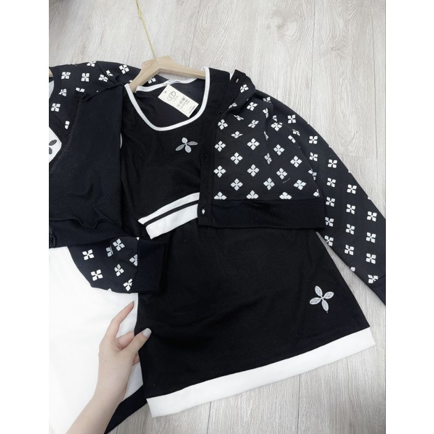 SET VÁY LEN 3 MÓN ÁO BA LỖ ÁO KHOÁC DA CÁ SIÊU ĐẸP