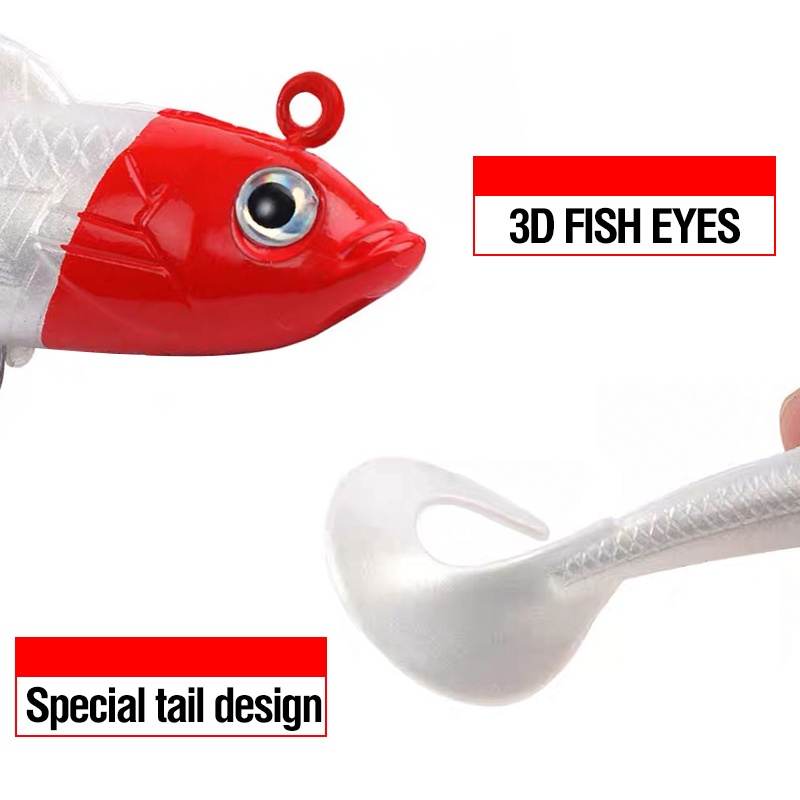 1 Mồi Câu Cá Giả Hình Cá 3D Mềm Mại 9cm / 9.5g