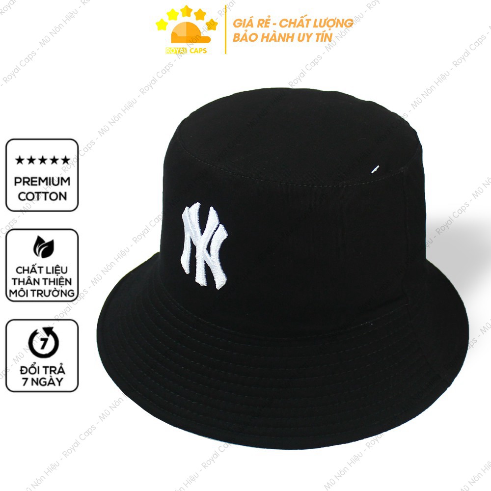 Mũ Bucket Nón Bucket Tai Bèo Nam Nữ 2 Mặt Ny Vải Kaki new york yankees Unisex - Royal Caps