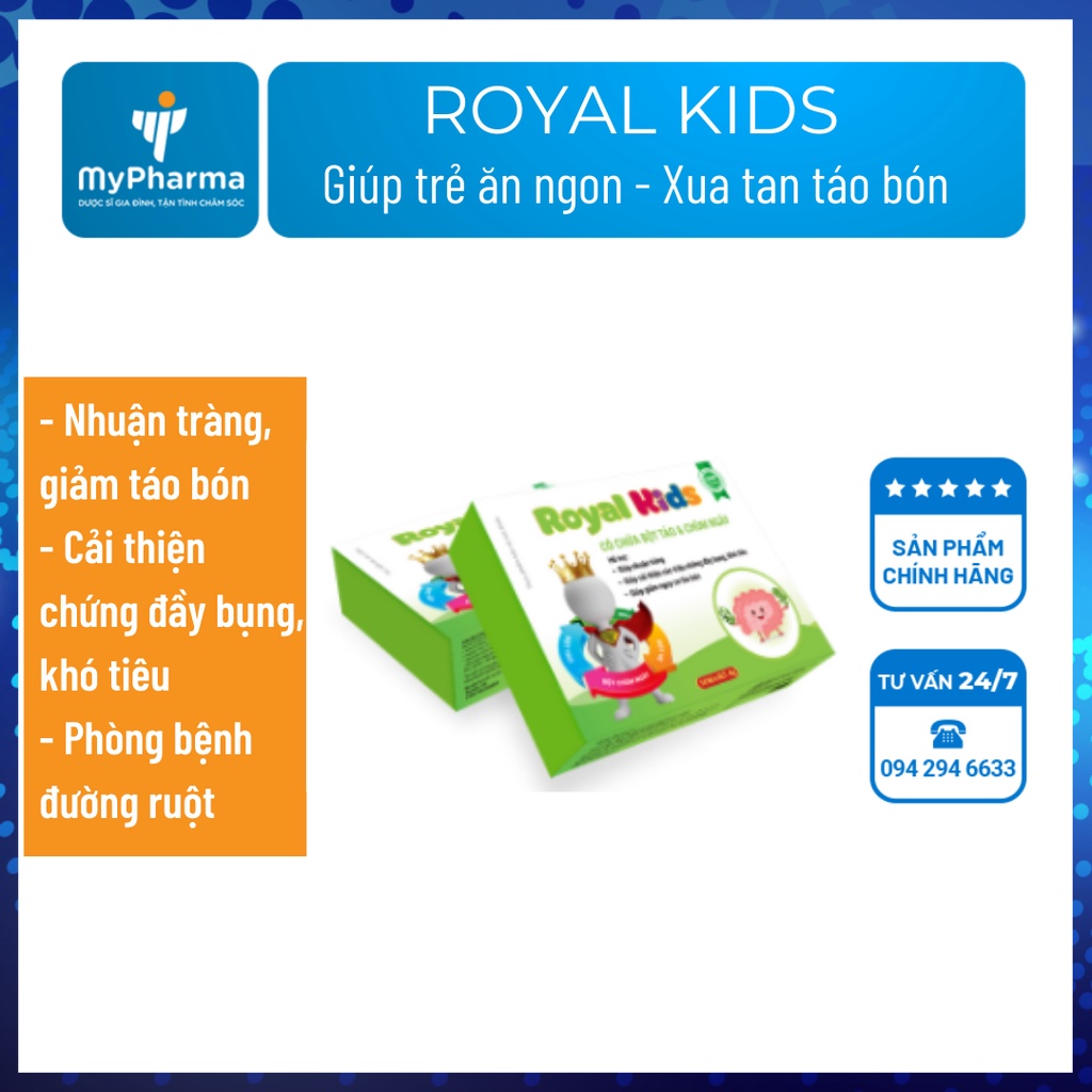 Royal Kids tinh bột tảo lục &amp; chùm ngây – Giúp trẻ ăn ngon, xua tan táo bón