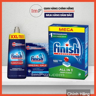 Combo Viên rửa bát 100 viên + Muối rửa bát 1.2kg + Nước làm bóng 1150ml