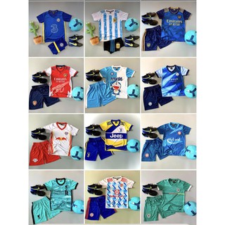 Bộ quần áo bóng đá trẻ em thun lạnh nhiều mẫu chuẩn cầu thủ 2021-soccer jersey for kid