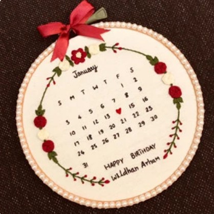 Bộ kit nguyên liệu thêu chúc mừng sinh nhật quà tặng Cưới Handmade tự làm diy decor nhà cửa phòng khách hoa lá MIE SHOP