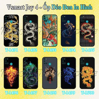 Ốp lưng Vsmart Joy 4, Joy 3, Live, Live 4, Active 3, Aris, Star 3, Star 4, Star 5 - Ốp dẻo đen in hình Rồng đẹp 2024