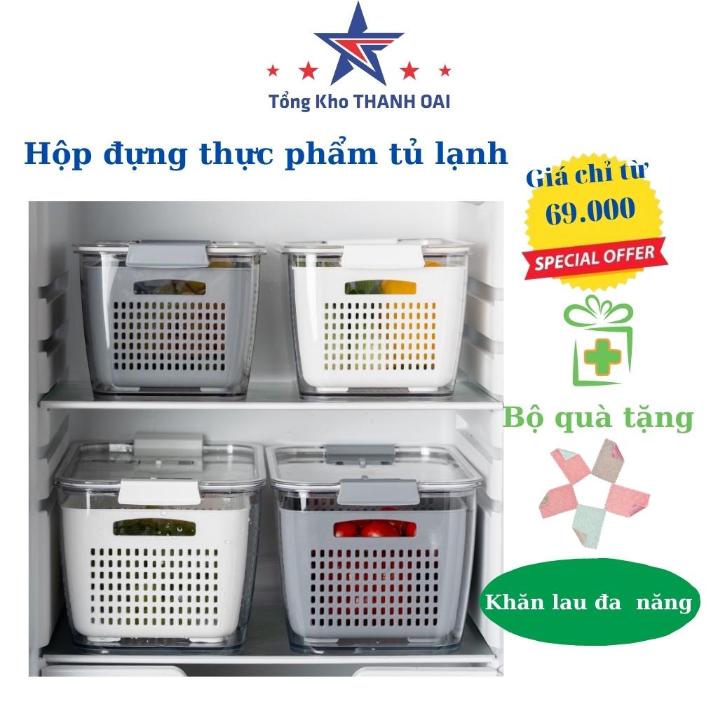 Hộp đựng thực phẩm tủ lạnh 2 lớp đựng đồ ăn bảo quản rau củ tươi ngon MUL55