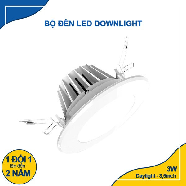 Bộ đèn LED Downlight Điện Quang ĐQ LRD04 03 90 warmwhite ( 3W, 3,5inch )