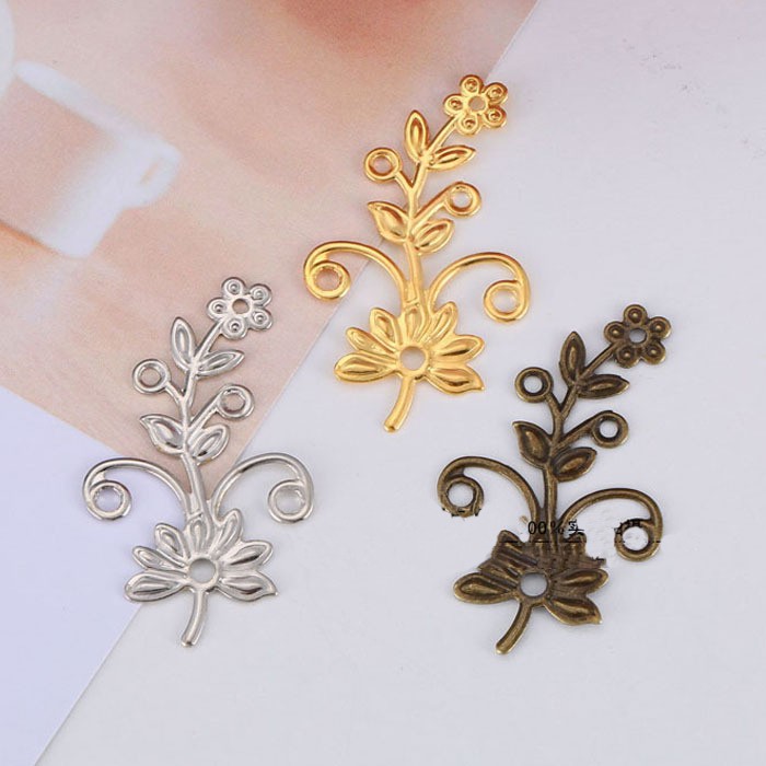 5 phiến hoa lá 21*40mm nguyên liệu làm trâm làm trang sức cổ trang