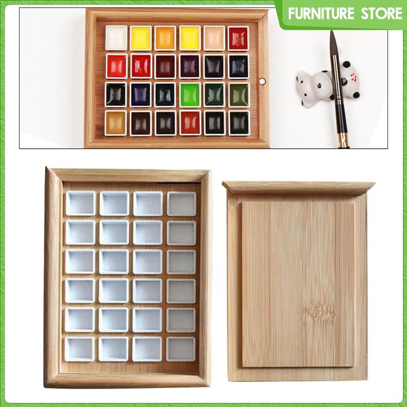 Bảng Rỗng Đựng Son Môi Màu Nước Bằng Gỗ Dành Cho Trẻ Em / Học Sinh