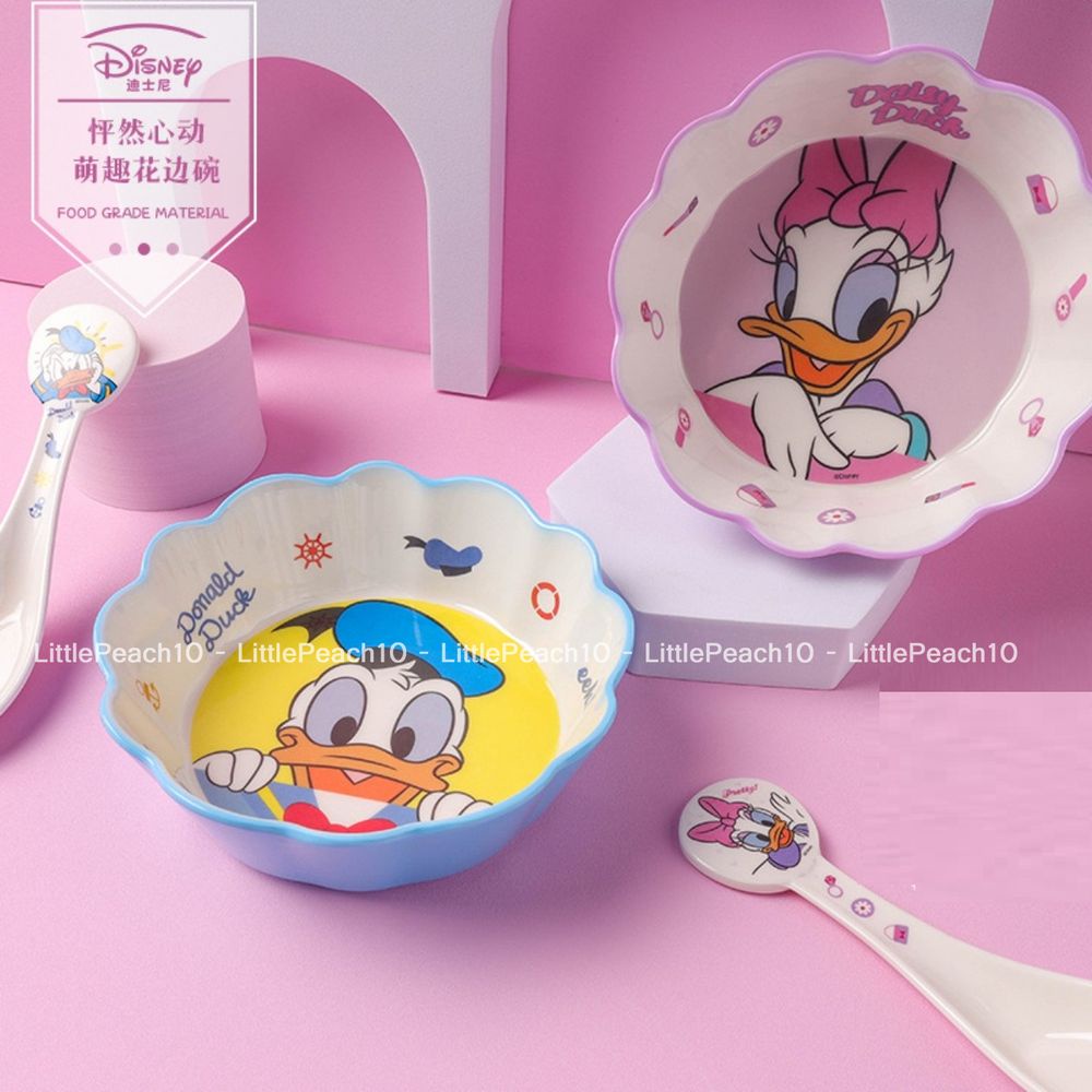 Chén ăn tô nhựa melamine kiểu gợn sóng Disney hình Frozen Elsa Mickey Minnie Princess Car cho bé
