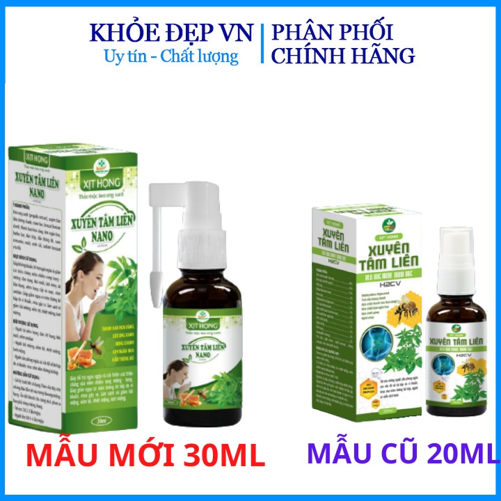 Xịt họng Xuyên tâm liên keo ong xanh nano bạc H2CV ngăn ngừa viêm nhiễm vùng miệng, giảm hôi miệng – Chai 30ml