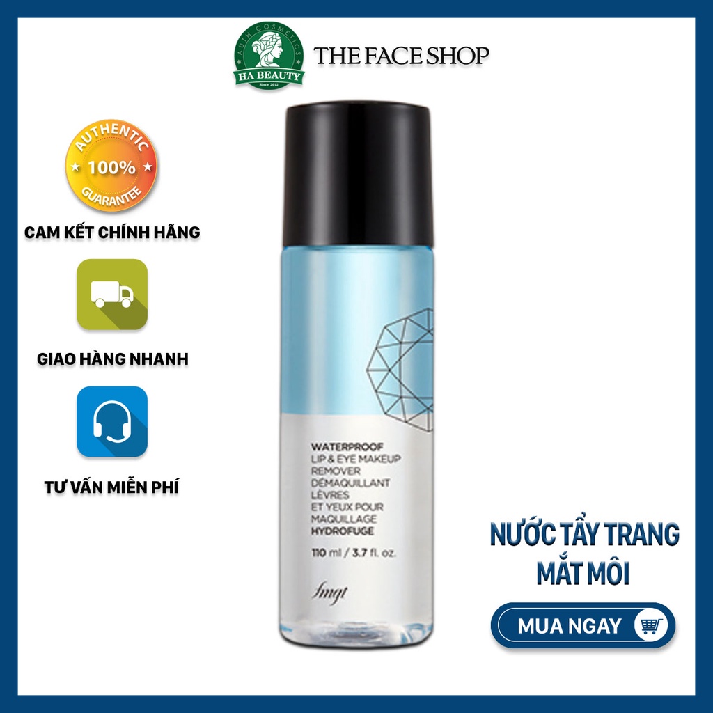 Tẩy trang mắt môi dưỡng ẩm sạch sâu The Face Shop Waterproof Lip $ Eye Makeup Remover 100ml