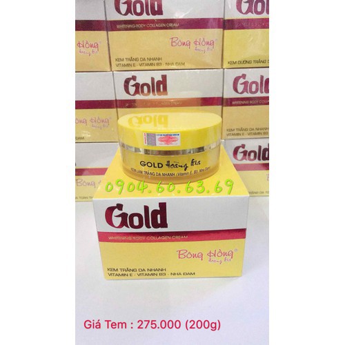 Kem body Dưỡng Trắng Da Chống Nắng 200g GOLD BÔNG HỒNG HOÀNG GIA