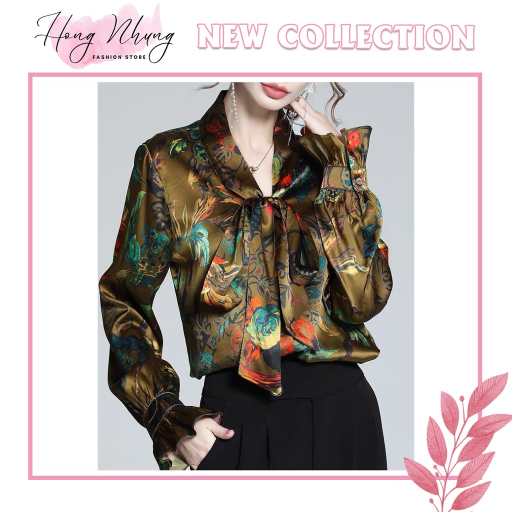Sơ Mi Lụa Cao Cấp, Buộc Nơ Cổ Sang Trọng, Lịch Sự SM103# - HongNhung Fashion