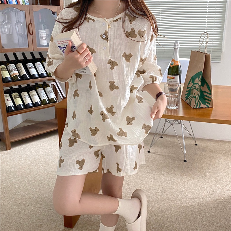 Bộ Đồ Ngủ Mặc Nhà In Hoạt Hình Dễ Thương Thời Trang Mùa Hè 44940 | BigBuy360 - bigbuy360.vn