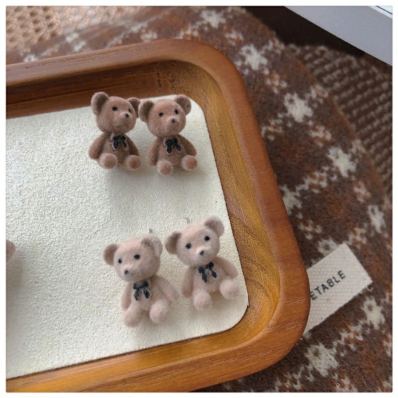 Bông tai Gấu Teddy Lông Nhung