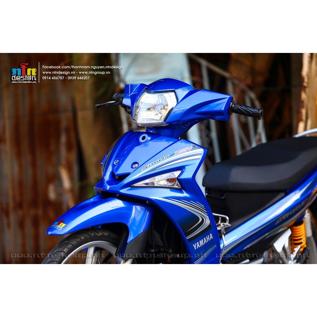 Tem Rời Dán Xe Sirius FI 115 Mẫu Sọc Xanh Đen Trắng Cực Đẹp, Hàng 3 Lớp Chất Lượng Cao