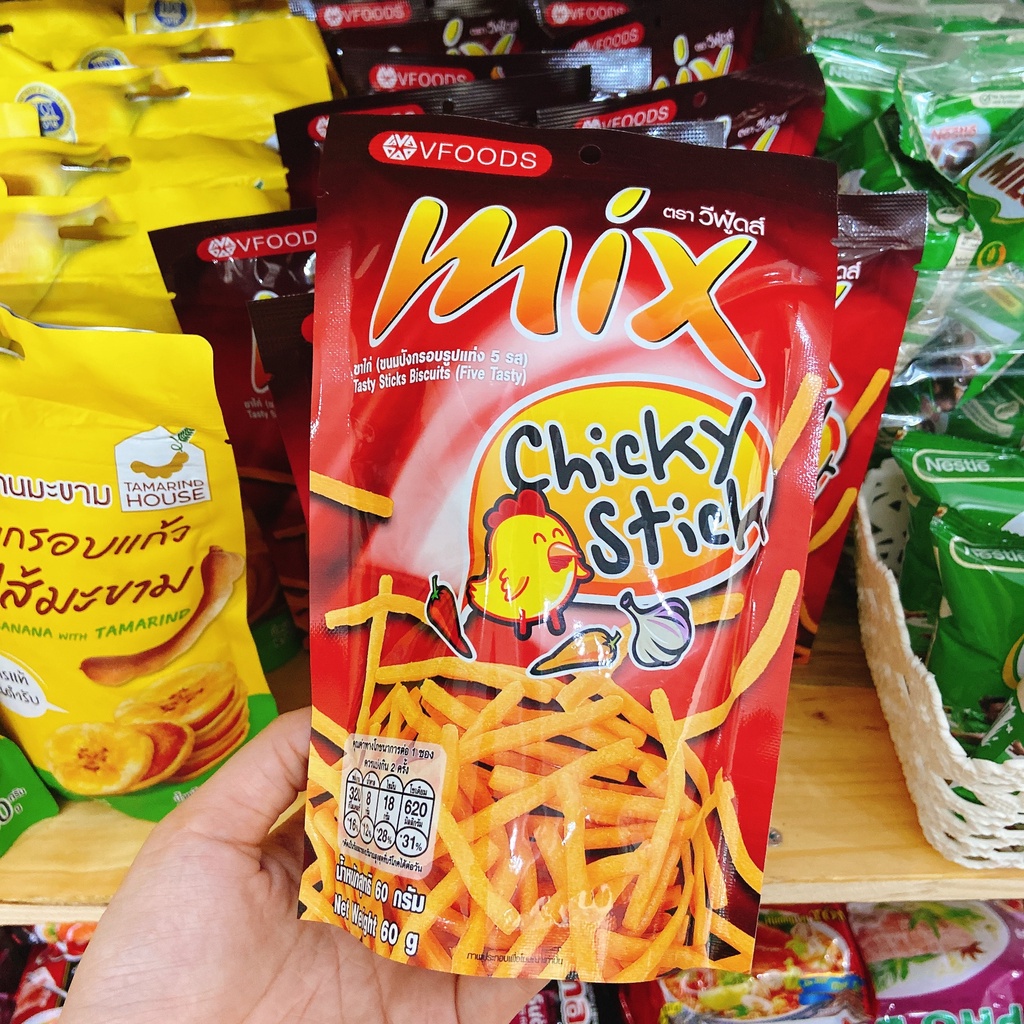 Snack tăm mix Vfoods các vị gói 60gr