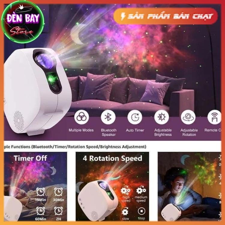 Đèn Thiên Hà V2 Chiếu Bầu Trời Sao Version 2 Galaxy Kết Hợp Loa Bluetooth Dùng Cho Phòng Ngủ
