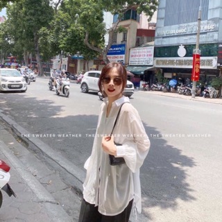 Áo sơ mi giấy nơ lưng kèm áo trong