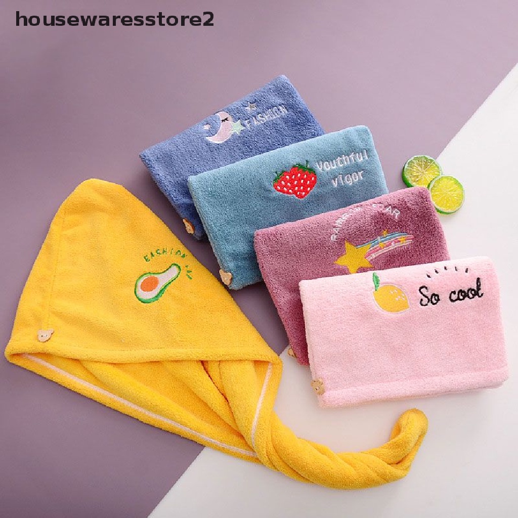 Set 2 Khăn Quấn Tóc Bằng Sợi Micro Siêu Thấm Hút Nhanh Khô Tiện Dụng Cho Nữ