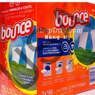 [Nhung bebu] Giấy thơm quần áo và mềm vải BOUNCE Outdoor Fresh của Mỹ 1 tờ