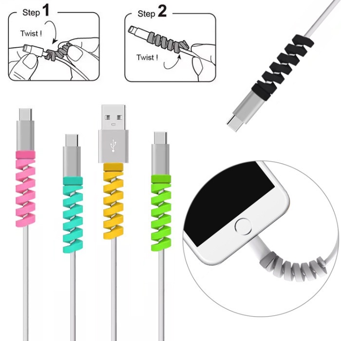 Vỏ bọc bảo vệ cáp sạc USB Type C bằng silicon cho Android/ máy tính xách tay