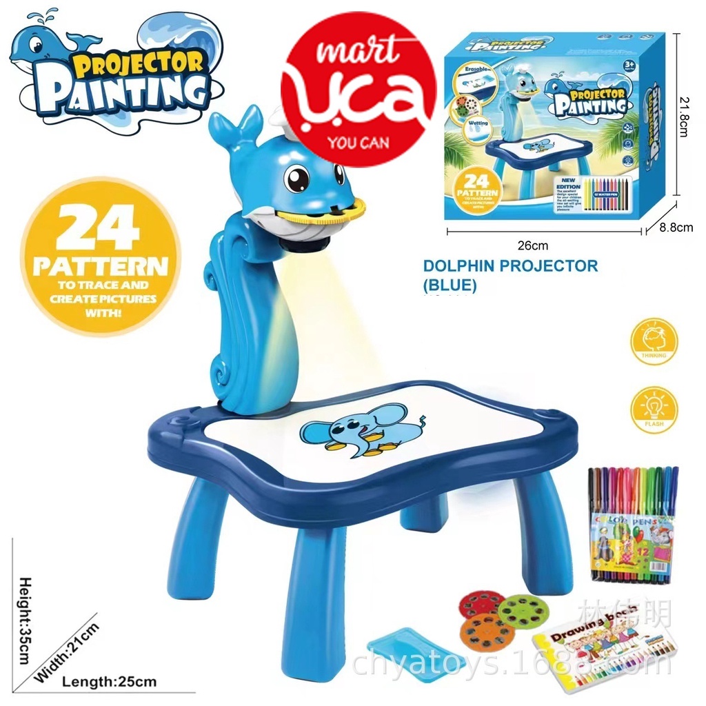 Bảng vẽ có đèn chiếu sáng thông minh cho bé bộ đèn bàn máy chiếu học vẽ thông minh bảng vẽ cho bé tập vẽ UCA Mart TQ