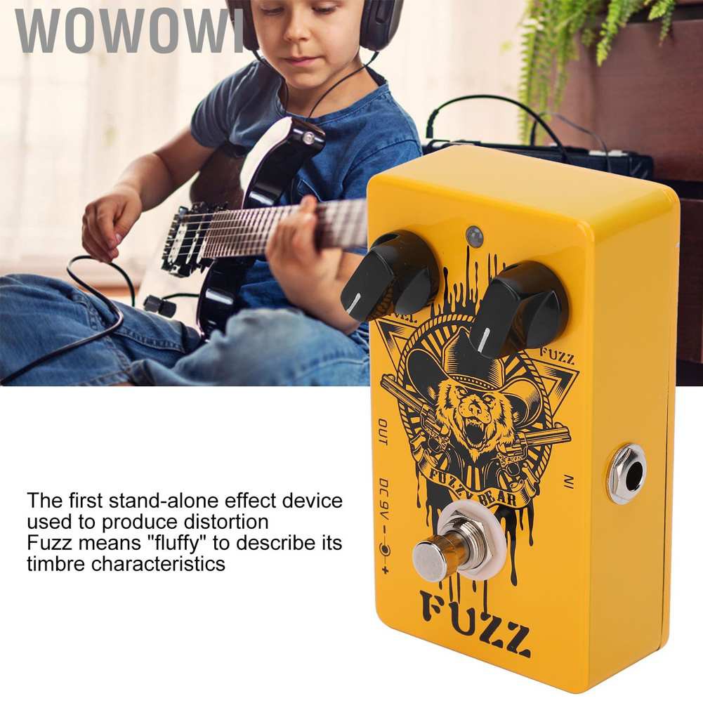 Wowowi Mini Fuzz Effect Pedal Electric Guitar Fuzzy Bear Musical Accessories Portable