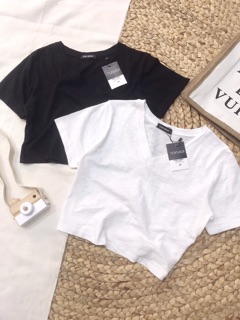 Áo croptop cổ tim cao cấp