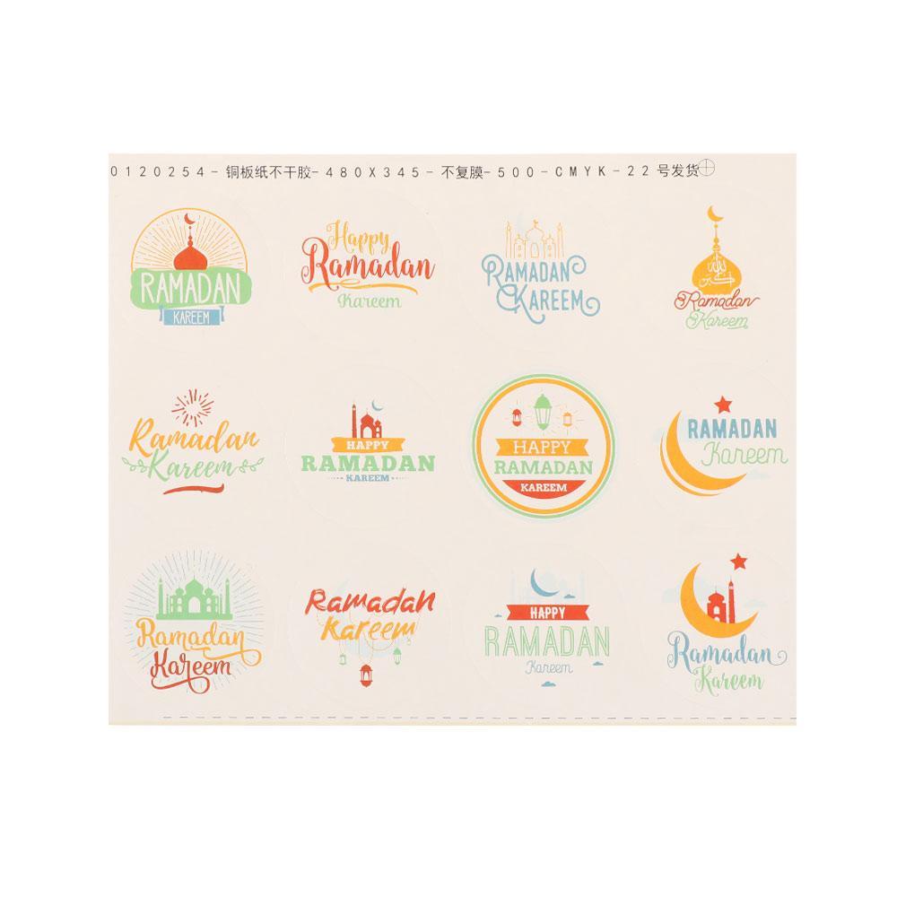 PISTA Set 60 / 45 Sticker Eid Mubarak Dán Trang Trí Bánh Quy Phong Cách Hồi Giáo