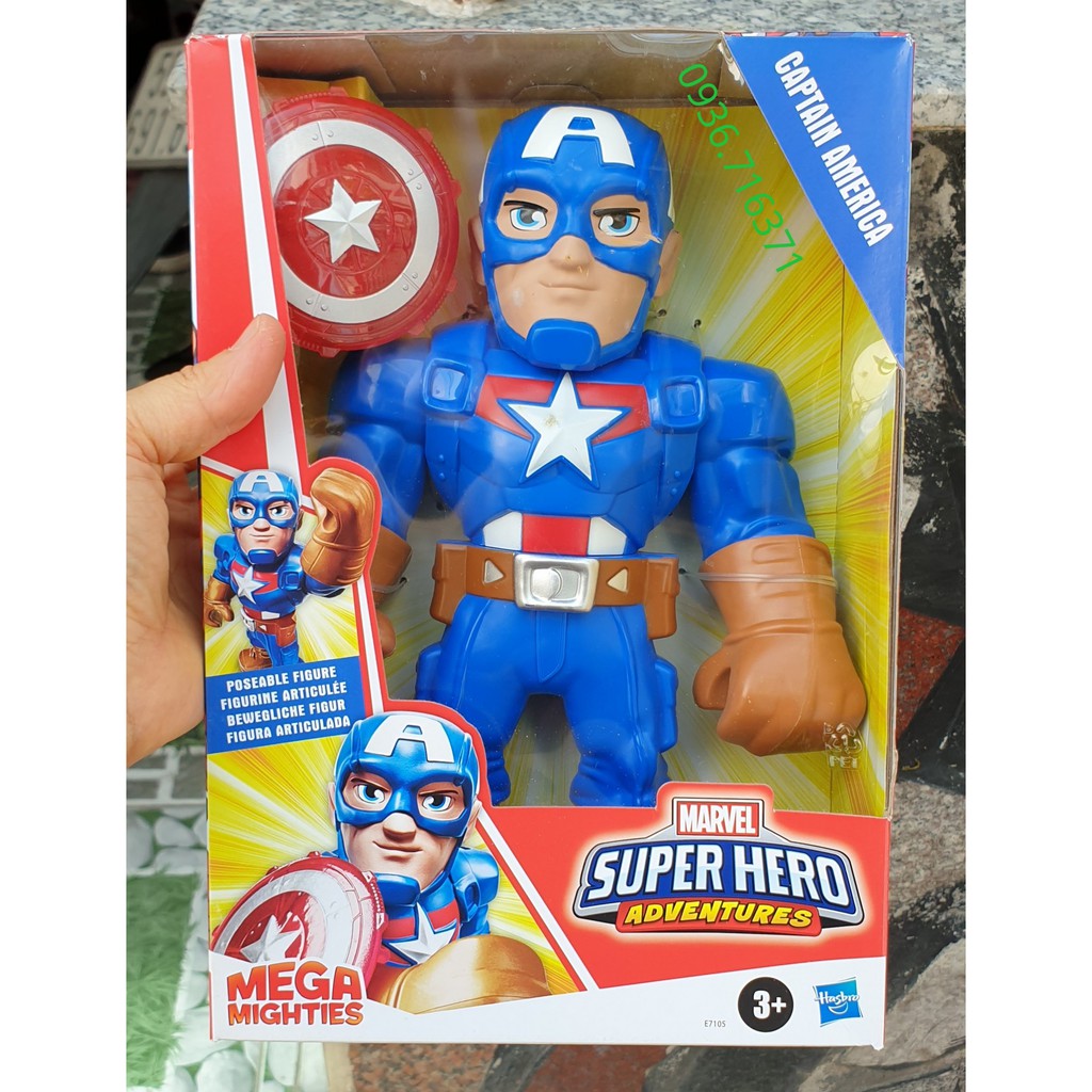 Mô hình nhân vật Marvel Super Hero Adventures - Captian America cao 24cm hàng Hasbro