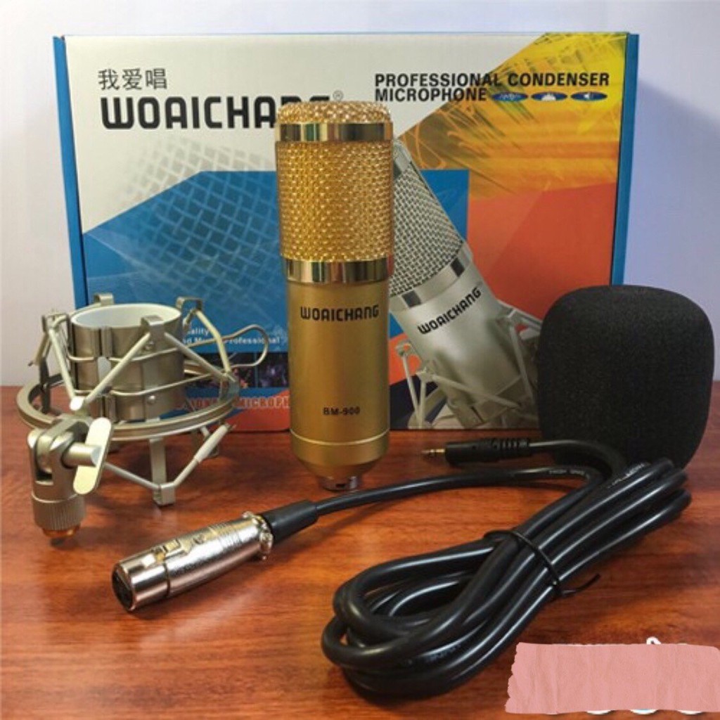 BỘ MIC LIVESTREAM BM900 WOAICHANG SOUND CARD XOX K10 MA2 CHÂN MÀNG LỌC - Bộ mic thu âm bm900 WC đầy đủ