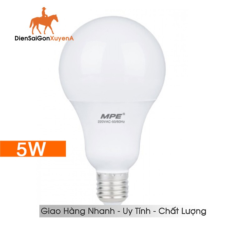 Bộ 5 Bóng đèn 5W MPE LED Bulb - ánh sáng VÀNG