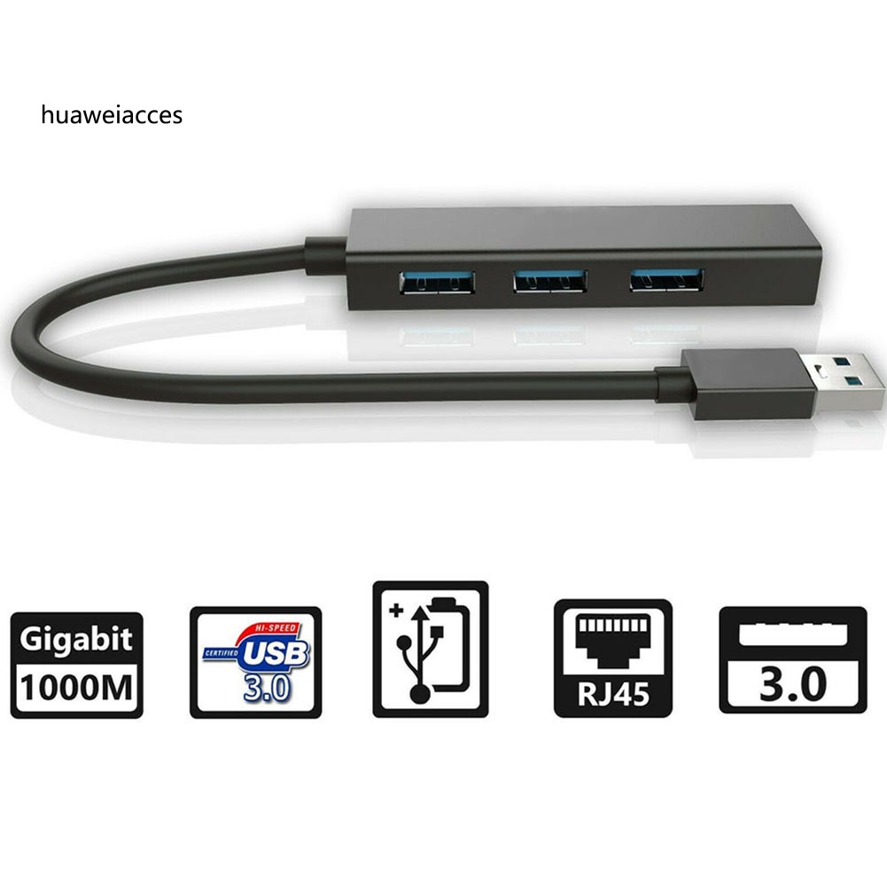 Bộ Chia 3 Cổng Mạng Lan Rj45 Hua-Usb 3.0 Cho Windows / Mac | BigBuy360 - bigbuy360.vn