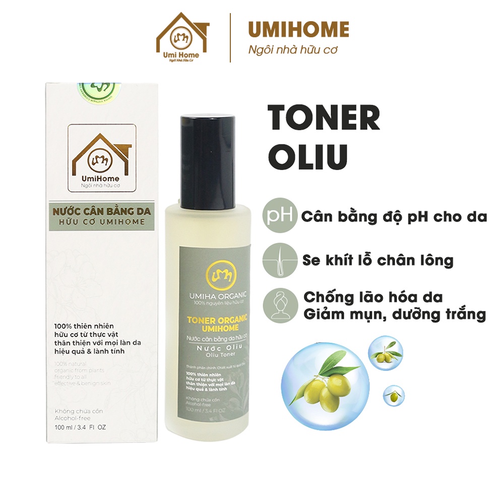 Nước cân bằng da Oliu UMIHOME nguyên chất cân bằng đô PH, chống lão hóa, giảm mụn và dưỡng da hiệu quả 100ml