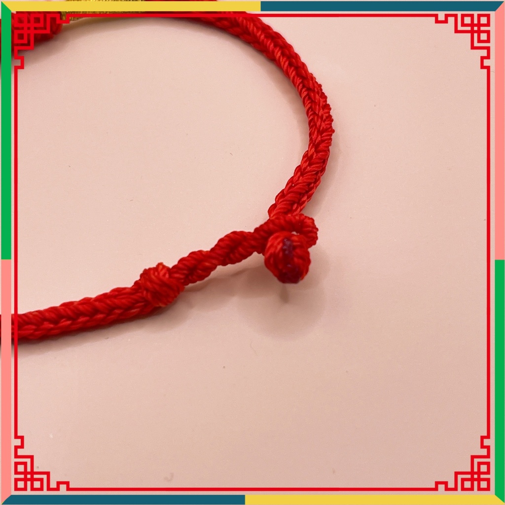 Vòng tay chỉ đỏ may mắn phối chỉ vàng 2 bên kích thước 15cm/16cm/17cm/18cm