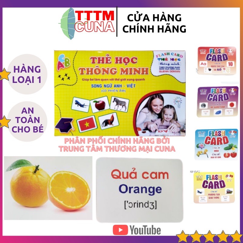 Bộ Thẻ Học Thông Minh Cho Bé ⚡LOẠI 1⚡ 18 Chủ Đề To Song Ngữ A-V Chuẩn GD Flashcard 1,2,3,4,5,6,7,8,9,10,11,12 Tháng-Tuổi