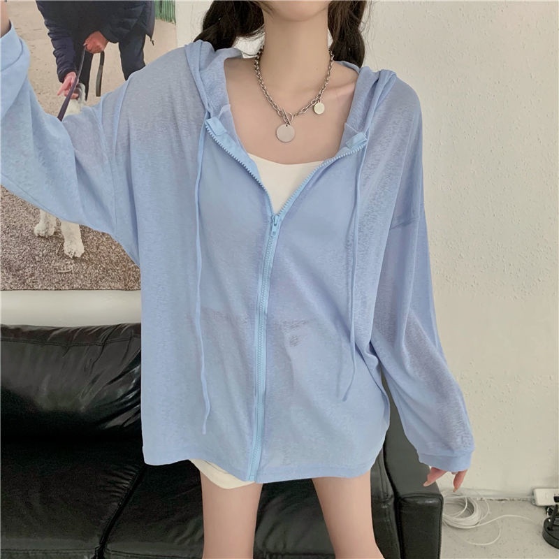 Áo Khoác Cardigan Tay Dài Dáng Rộng Thoáng Khí Chống Nắng Thời Trang Mùa Hè Cho Nữ